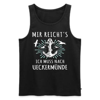 Ueckermünde Sprüche - Männer Premium Bio Tank Top - Schwarz - Vorne - Michal (187cm)