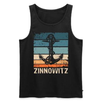 Zinnowitz Sprüche - Männer Premium Bio Tank Top - Schwarz - Vorne - Michal (187cm)
