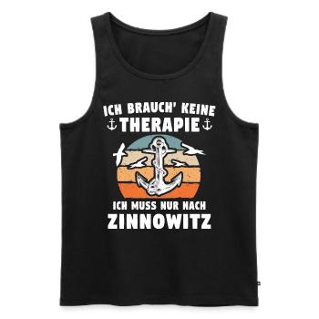 Zinnowitz Sprüche - Männer Premium Bio Tank Top - Schwarz - Vorne - Michal (187cm)