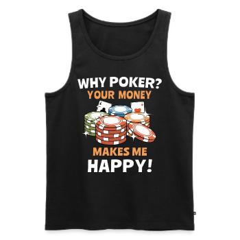 Poker Joueurs de poker - Débardeur bio Premium Homme - noir - Devant - AI Model Male 178 light (178cm)