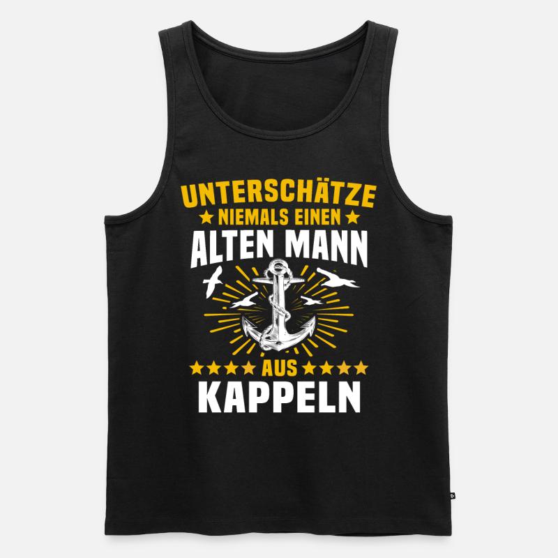 Kappeln Unterschätze Kappelner Mann - Männer Premium Bio Tank Top - Schwarz