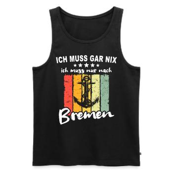 Bremen Sprüche Bremer - Männer Premium Bio Tank Top - Schwarz - Vorne - Michal (187cm)