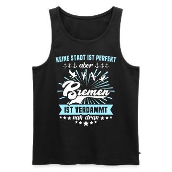 Bremen Sprüche Bremer - Männer Premium Bio Tank Top - Schwarz - Vorne - Michal (187cm)