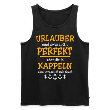 Kappeln Urlaub - Männer Premium Bio Tank Top - Schwarz - Vorne - Michal (187cm)