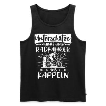 Kappeln Fahrradfahrer Kappelner - Männer Premium Bio Tank Top - Schwarz - Vorne - Michal (187cm)