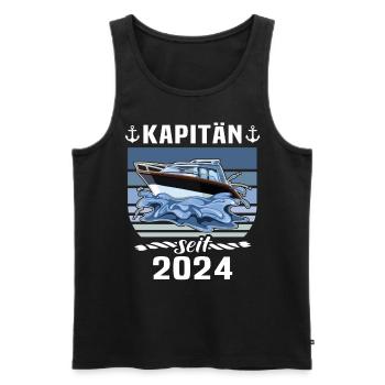 Kapitän 2024 Bootsführerschein Boot - Männer Premium Bio Tank Top - Schwarz - Vorne - AI Model Male 178 light (178cm)