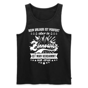 Zinnowitz - Männer Premium Bio Tank Top - Schwarz - Vorne - AI Model Male 178 light (178cm)