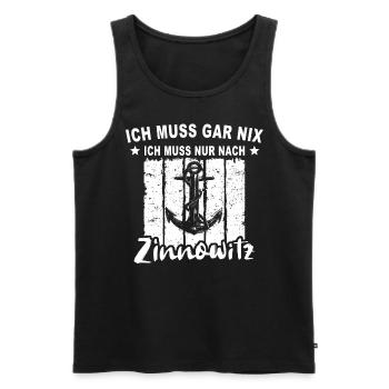Zinnowitz - Männer Premium Bio Tank Top - Schwarz - Vorne - AI Model Male 178 light (178cm)