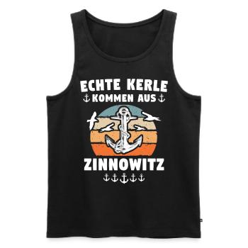 Zinnowitz Sprüche - Männer Premium Bio Tank Top - Schwarz - Vorne - Michal (187cm)
