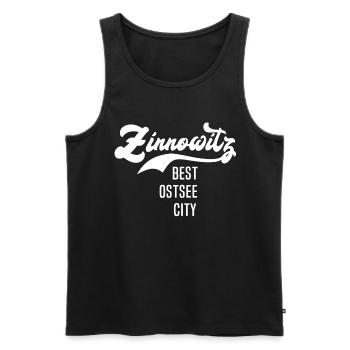 Zinnowitz Zinnowitzer - Männer Premium Bio Tank Top - Schwarz - Vorne - AI Model Male 178 light (178cm)