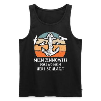 Zinnowitz - Männer Premium Bio Tank Top - Schwarz - Vorne - AI Model Male 178 light (178cm)