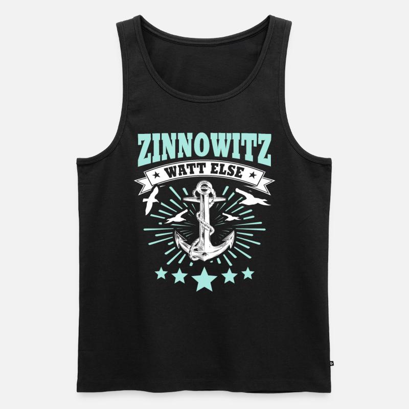 Zinnowitz Zinnowitzer - Männer Premium Bio Tank Top - Schwarz