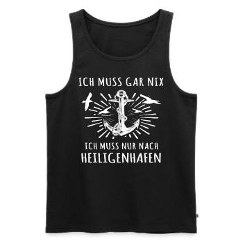Heiligenhafen - Männer Premium Bio Tank Top - Schwarz - Vorne - Michal (187cm)