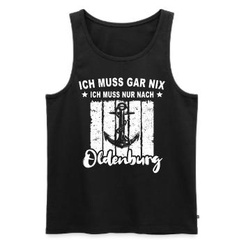 Oldenburg Spruch - Männer Premium Bio Tank Top - Schwarz - Vorne - Michal (187cm)
