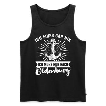 Oldenburg Sprüche - Männer Premium Bio Tank Top - Schwarz - Vorne - Michal (187cm)