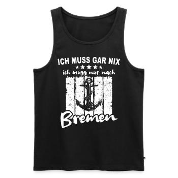 Bremen - Männer Premium Bio Tank Top - Schwarz - Vorne - Michal (187cm)