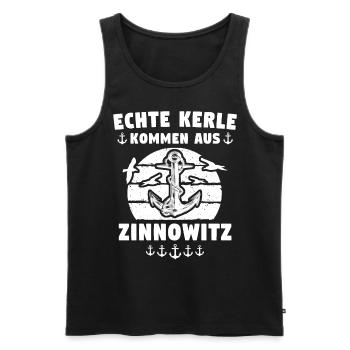 Zinnowitz - Männer Premium Bio Tank Top - Schwarz - Vorne - AI Model Male 178 light (178cm)