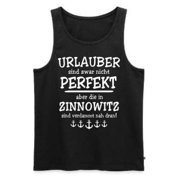 Zinnowitz Sprüche - Männer Premium Bio Tank Top - Schwarz - Vorne - Michal (187cm)