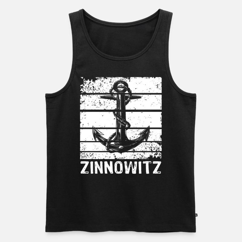 Zinnowitz - Männer Premium Bio Tank Top - Schwarz