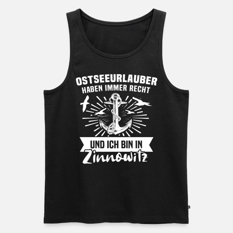 Zinnowitz - Männer Premium Bio Tank Top - Schwarz