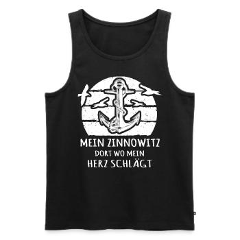 Zinnowitz Spruch - Männer Premium Bio Tank Top - Schwarz - Vorne - AI Model Male 178 light (178cm)