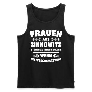 Zinnowitz - Männer Premium Bio Tank Top - Schwarz - Vorne - AI Model Male 178 light (178cm)