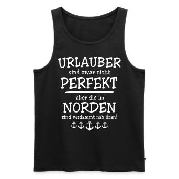 Norden Nordener Norddeutsche - Männer Premium Bio Tank Top - Schwarz - Vorne - AI Model Male 178 light (178cm)
