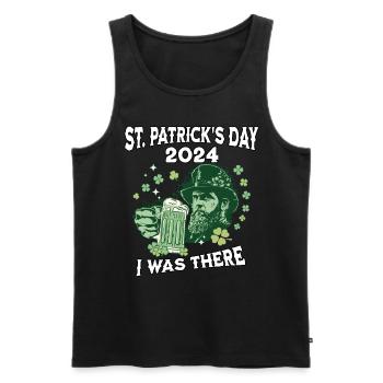 Fête de la Saint-Patrick 2024 - Débardeur bio Premium Homme - noir - Devant - AI Model Male 178 light (178cm)