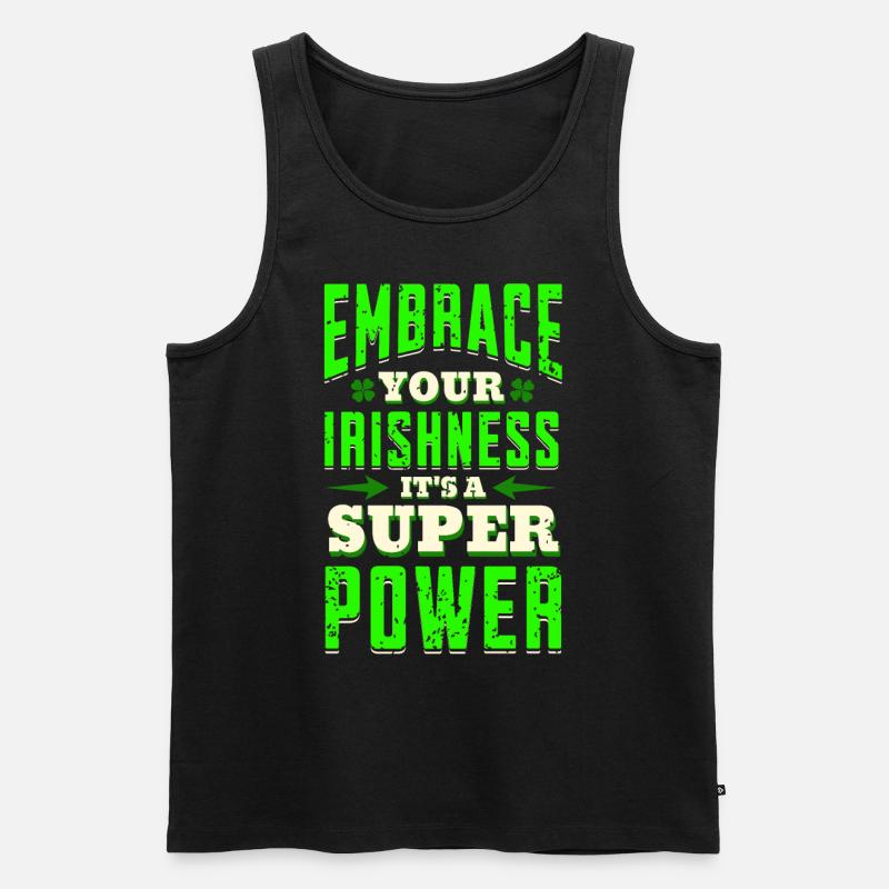 St. Patricks Day Irisch - Männer Premium Bio Tank Top - Schwarz