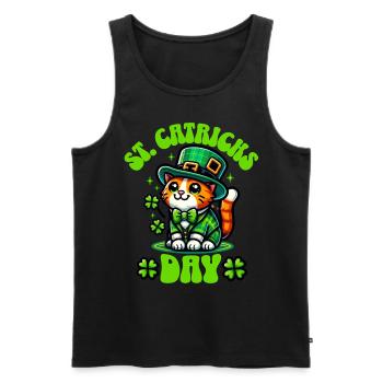Chat de la Saint-Patrick - Débardeur bio Premium Homme - noir - Devant - AI Model Male 178 light (178cm)