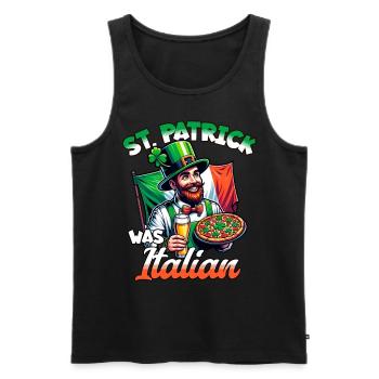 Fête de la Saint-Patrick Italie - Débardeur bio Premium Homme - noir - Devant - AI Model Male 178 light (178cm)