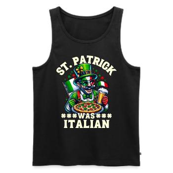 Fête de la Saint-Patrick italienne - Débardeur bio Premium Homme - noir - Devant - AI Model Male 178 light (178cm)