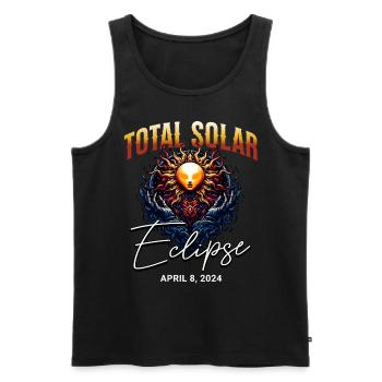 Solar Eclipse 2024 - Men's Premium Organic Tank Top - black - Front - AI Model Male 178 light (178cm)