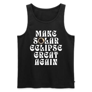 Solar Eclipse 2024 - Men's Premium Organic Tank Top - black - Front - AI Model Male 178 light (178cm)