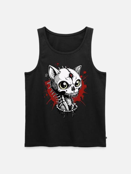 Cat Skull // Skull Cat // Blood FS0006 - Men's Premium Organic Tank Top - black