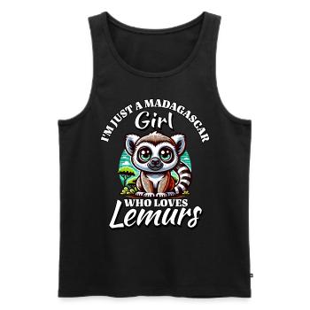 Girl Loves Lemurs - Men's Premium Organic Tank Top - black - Front - Michal (187cm)