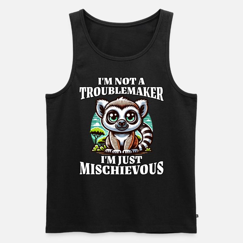Lemur Spruch - Männer Premium Bio Tank Top - Schwarz