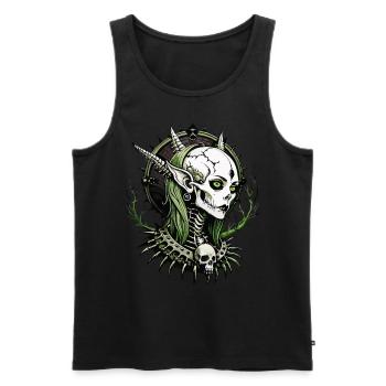 Wood elf Skull // Totenkopf Waldelfe / Elf FS0050 - Men's Premium Organic Tank Top - black - Front - AI Model Male 178 light (178cm)