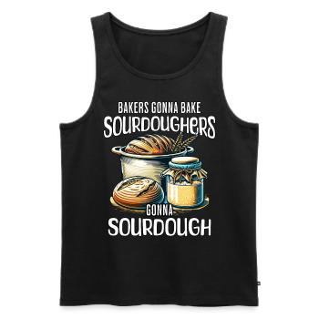 Sourdough Design - Men's Premium Organic Tank Top - black - Front - AI Model Male 178 light (178cm)