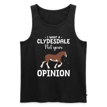 Clydesdale cavalier - Débardeur bio Premium Homme - noir - Devant - AI Model Male 178 light (178cm)