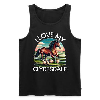 L’amour de Clydesdale - Débardeur bio Premium Homme - noir - Devant - AI Model Male 178 light (178cm)