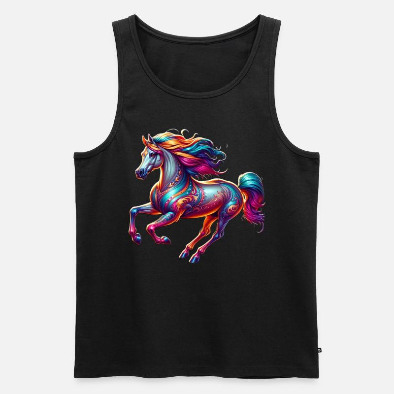 Thoroughbred Pferd - Männer Premium Bio Tank Top - Schwarz