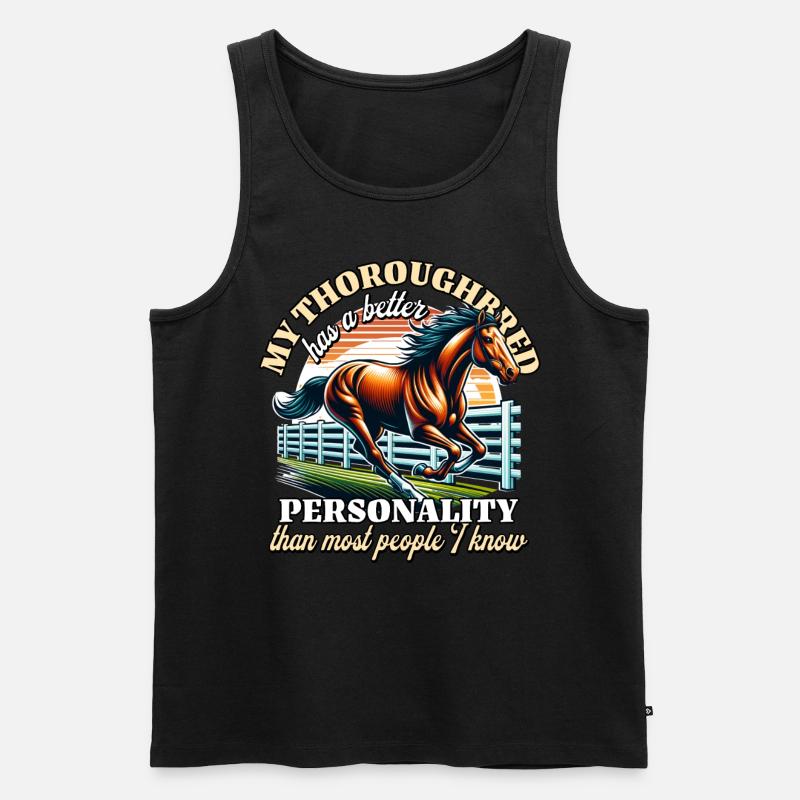 Thoroughbred Reiterin - Männer Premium Bio Tank Top - Schwarz