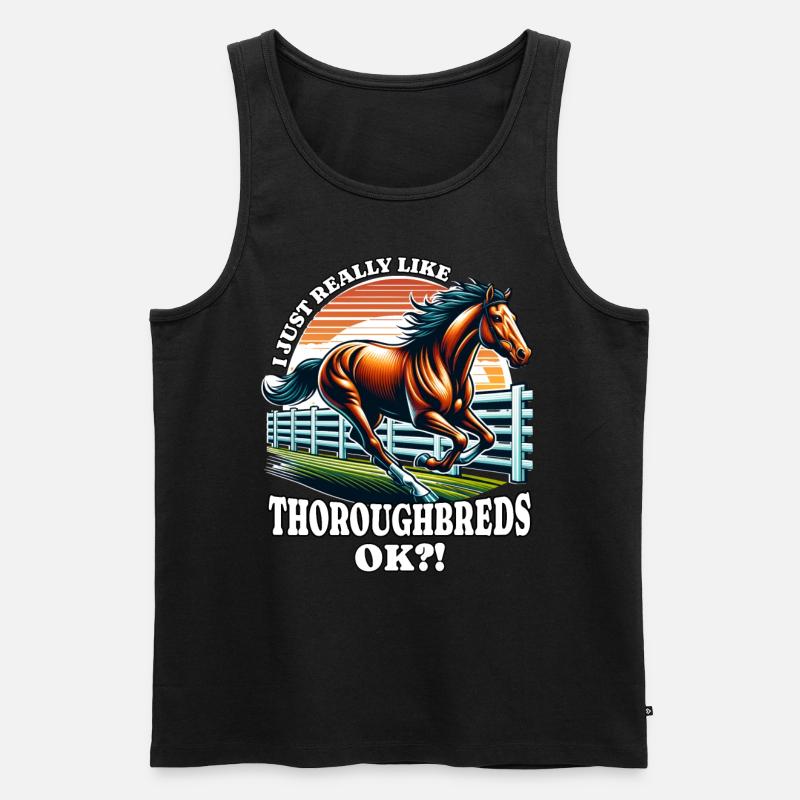 Thoroughbred Pferd - Männer Premium Bio Tank Top - Schwarz
