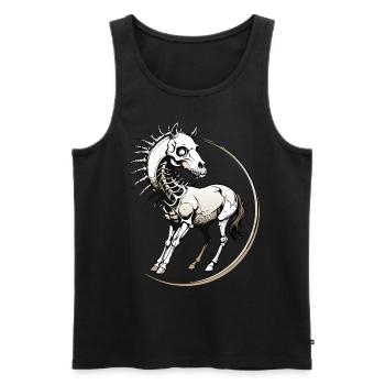 Horse Skull // Skull Horse // Riding FS0109 - Men's Premium Organic Tank Top - black - Front - AI Model Male 178 light (178cm)