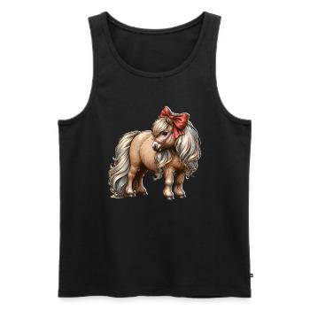 Shetland Pony Pferd - Männer Premium Bio Tank Top - Schwarz - Vorne - Michal (187cm)