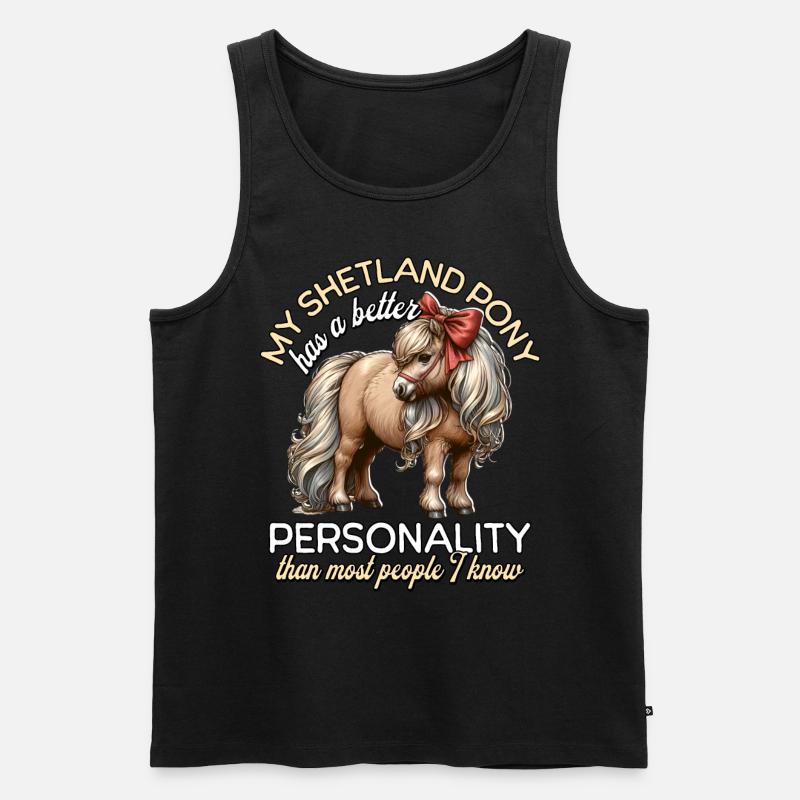 Shetland Pony Reiterin - Männer Premium Bio Tank Top - Schwarz