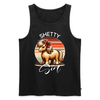 Shetland Pony Geschenk - Männer Premium Bio Tank Top - Schwarz - Vorne - AI Model Male 178 light (178cm)