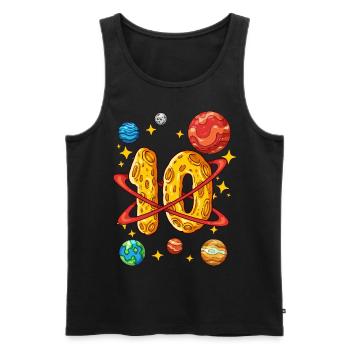 10 Anniversaire Astronaute de l’espace 10 ans - Débardeur bio Premium Homme - noir - Devant - Michal (187cm)