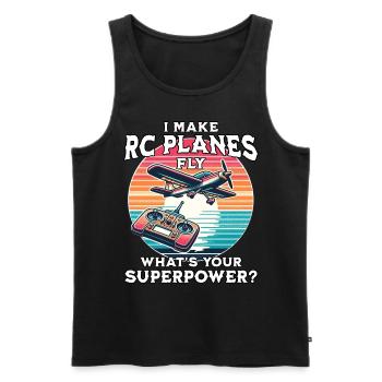 RC Airplane - Men's Premium Organic Tank Top - black - Front - AI Model Male 178 light (178cm)
